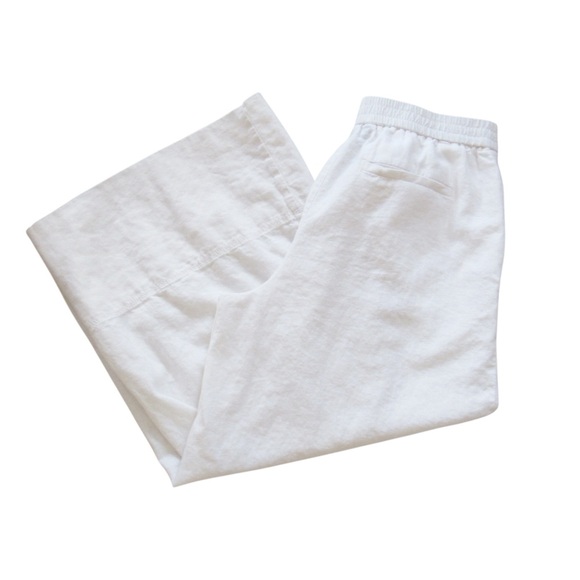 Banana Republic Factory Elegant White Wide-Leg Crop Pants - Picture 5 of 13